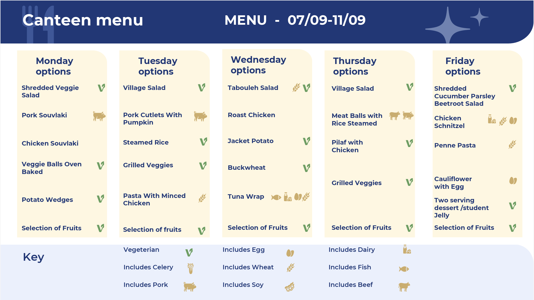 Canteen Menu